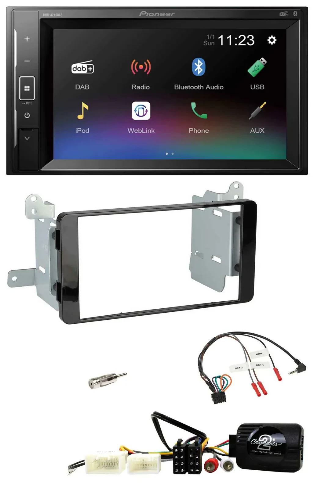 Автомагнитола для Mitsubishi L200 (с 10/2015) Pioneer 2DIN, DAB, Bluetooth, USB, поддержка управления на руле