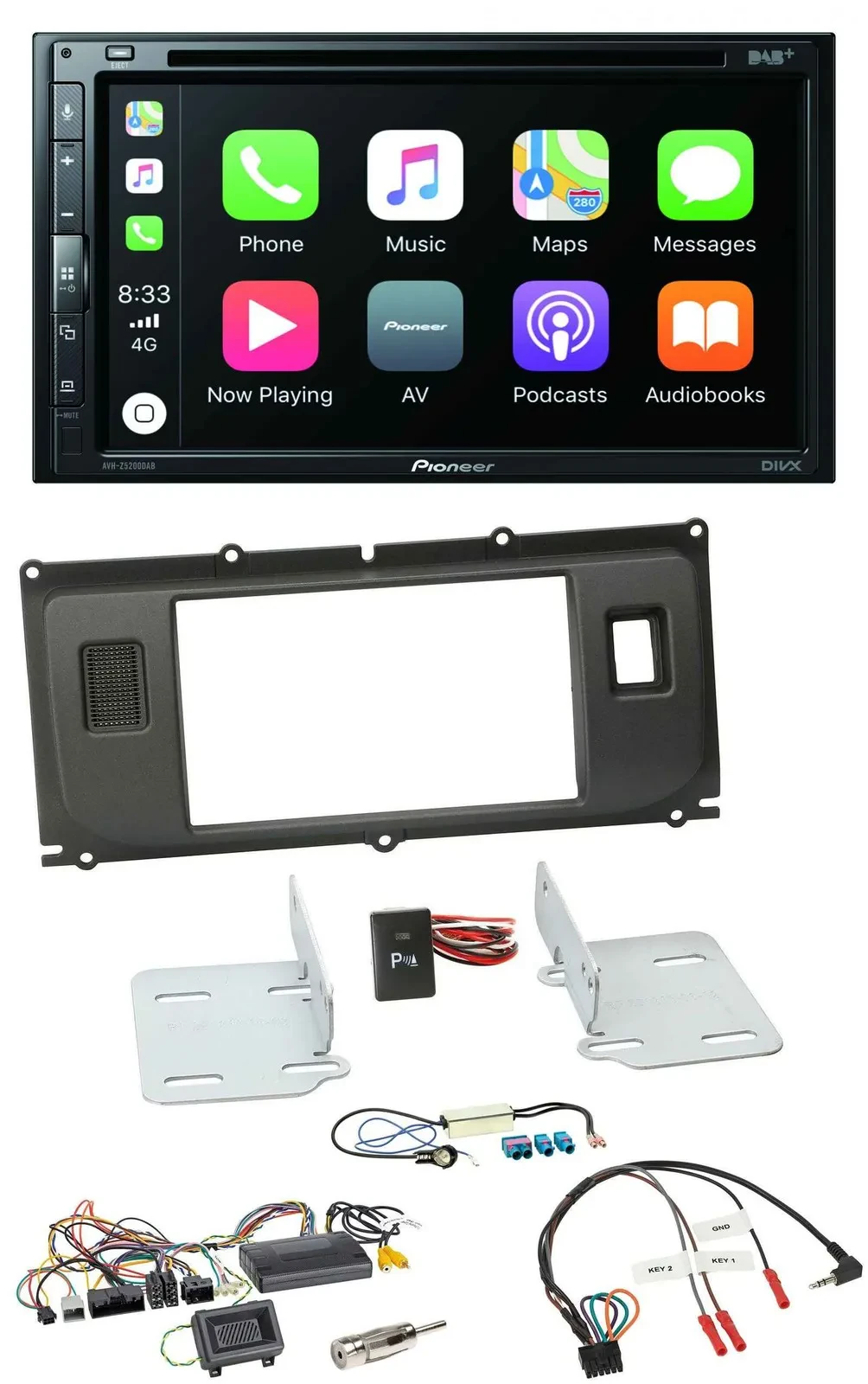 Pioneer DVD 2DIN Lenkrad DAB Bluetooth USB Autoradio für Land Rover Evoque 2011-