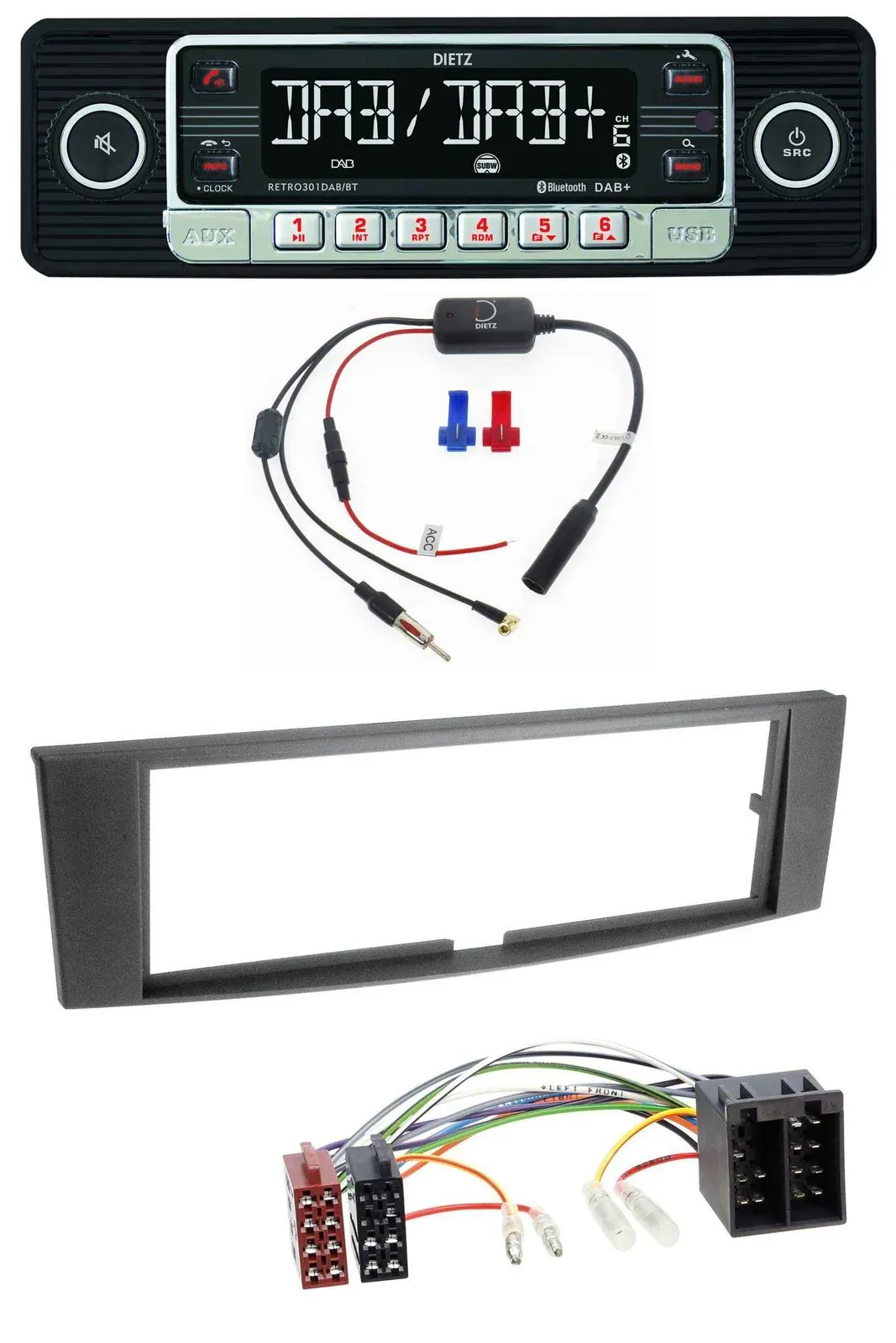 Dietz MP3 DAB Bluetooth USB Autoradio für Renault Laguna II (2005-2008)