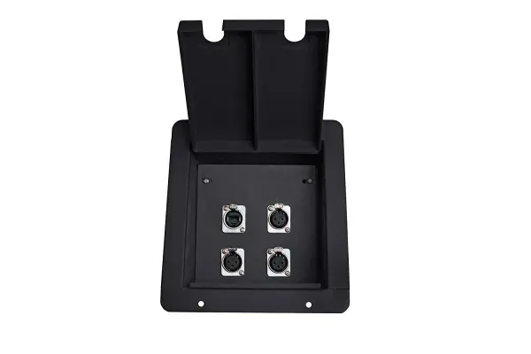 Elite Core | FB4 | Recessed Floor Box | 3 XLRF and 1 EtherCon Pass-Through...