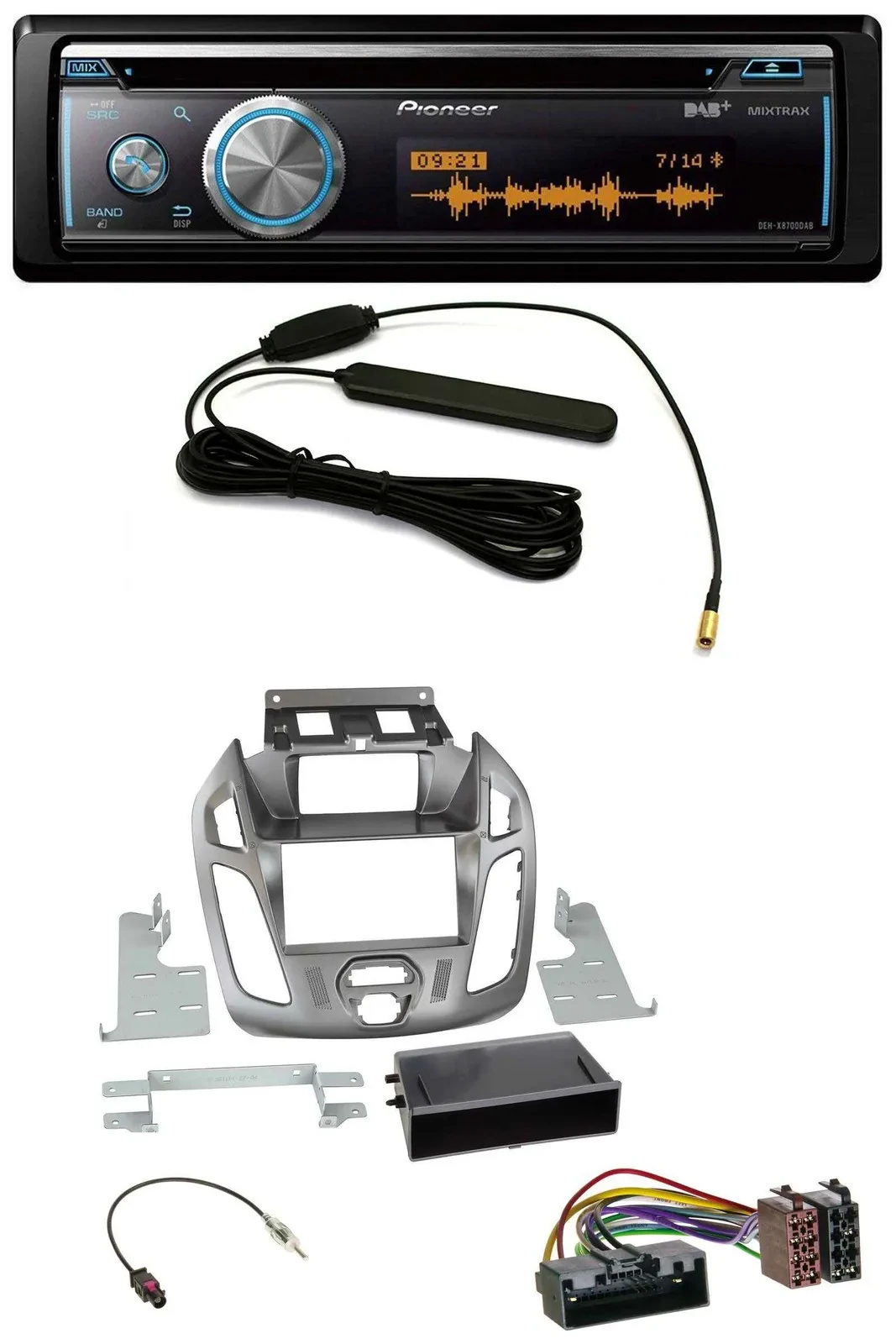 Pioneer CD USB Bluetooth DAB MP3 Autoradio für Ford Transit Connect mit Display