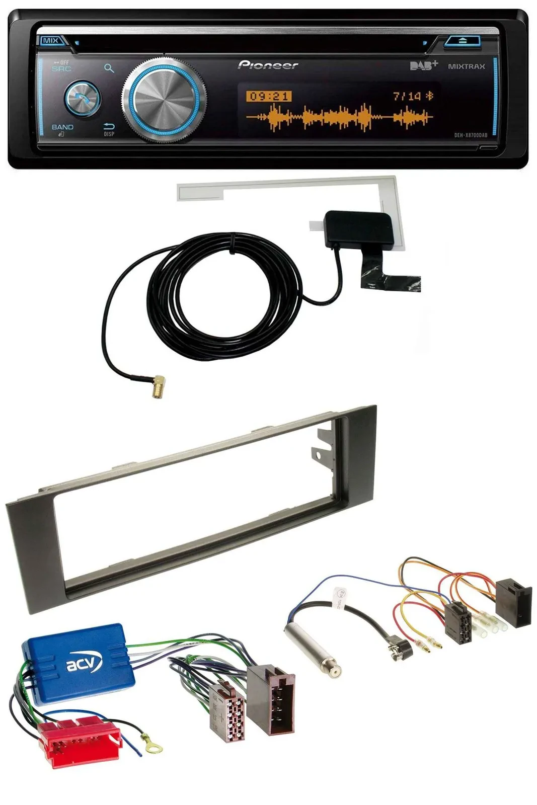 Автомагнитола Pioneer Bluetooth DAB MP3 USB CD для Audi A3 8P (2003–2006)