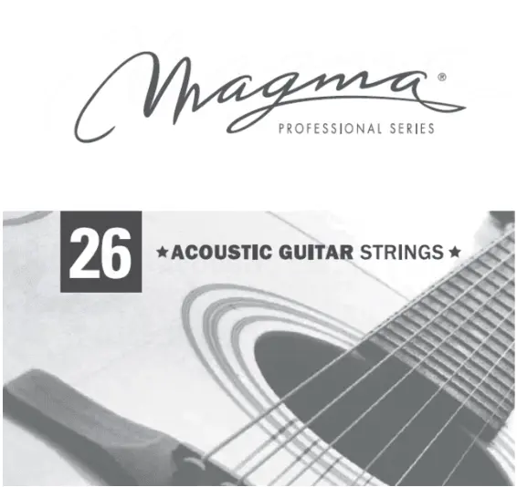 Струна одиночная для акустической гитары Magma Strings GA026G Gold Alloy 85/15 026
