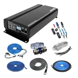 Alpine KTA-450 200W 4-Channel Power Pack Car Amplifier w/ NVX 8 Gauge Amp Kit