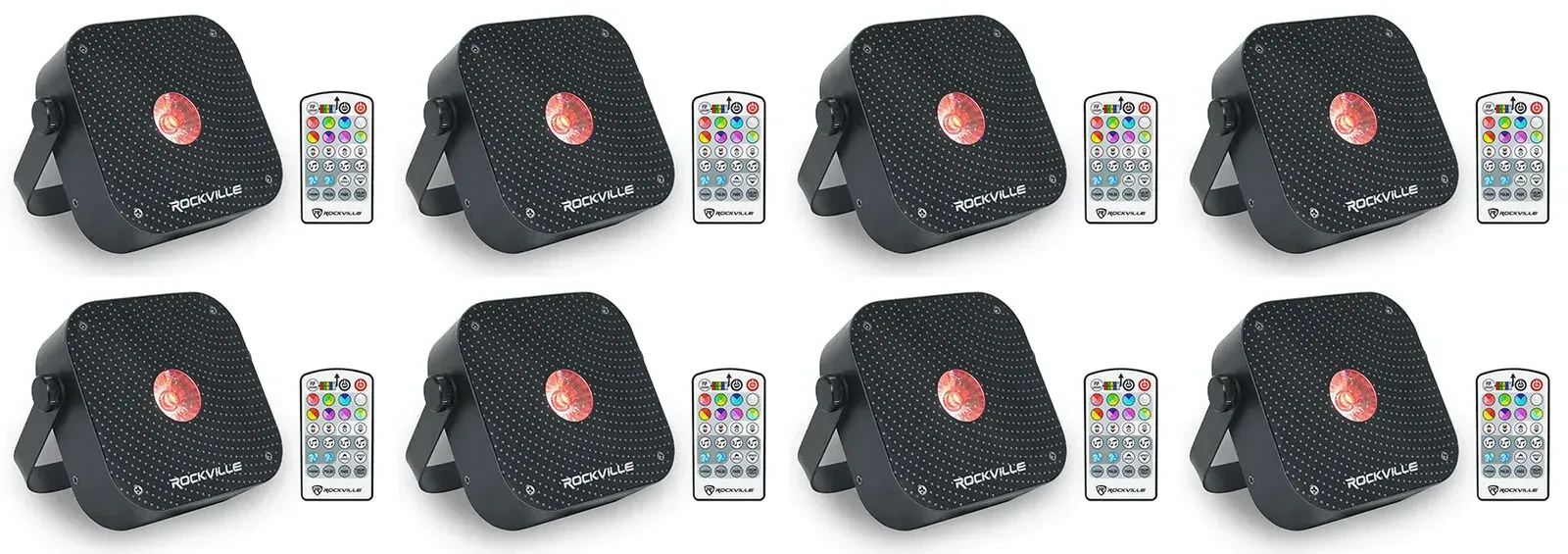 Светодиодный прибор Rockville MINI RF1 V3 Black (8 штук)