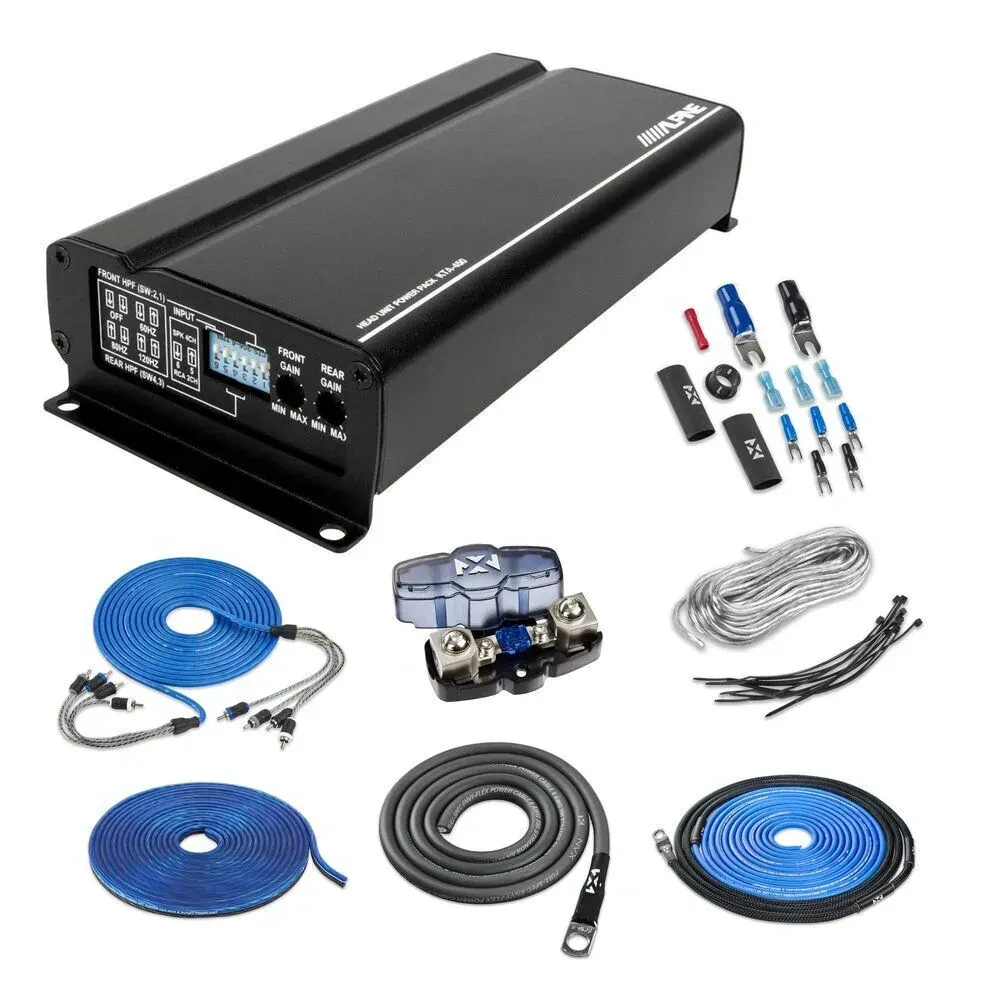Автомобильный усилитель Alpine KTA-450 4-канальный 200W (набор) с комплектом проводки NVX 8 AWG