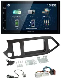 Kenwood 2DIN Bluetooth MP3 USB DAB Autoradio für Kia Picanto ab 11 ohne Start-St
