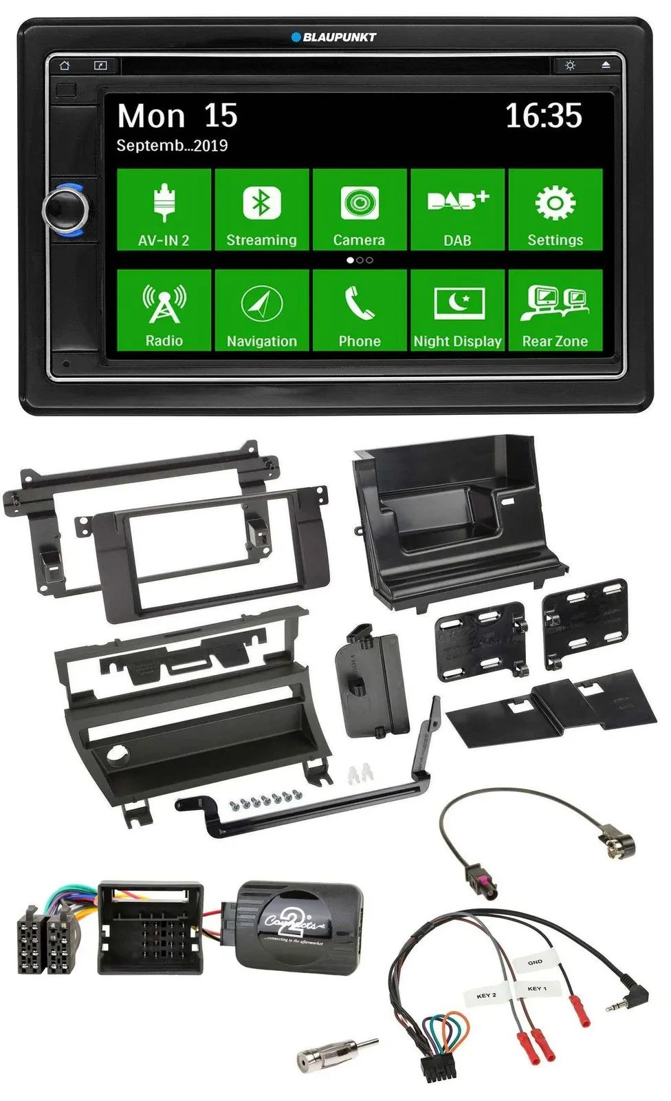 Blaupunkt Bluetooth 2DIN Lenkrad DAB USB TMC Navigation für BMW 3-er E46 2001-20