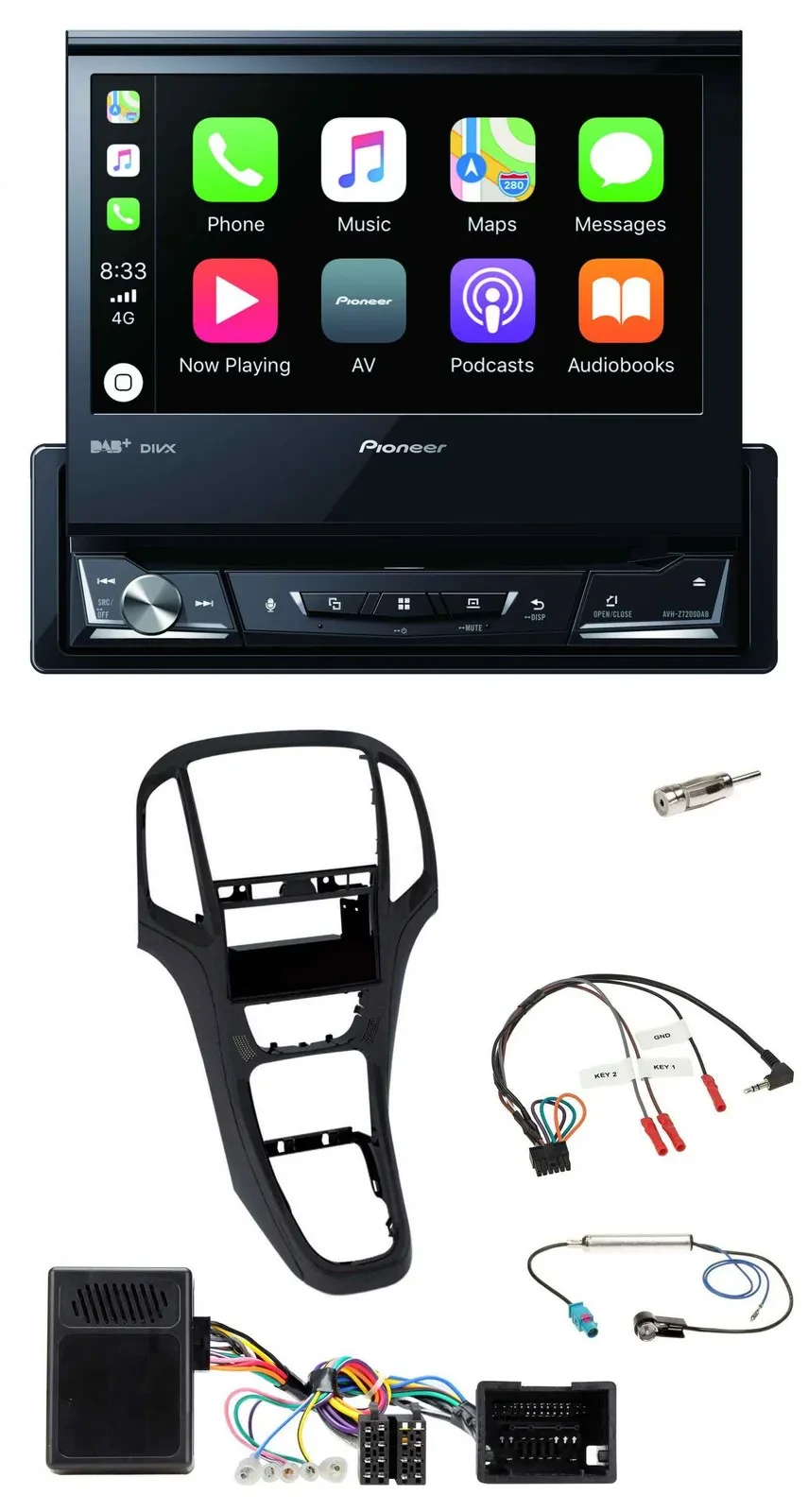 Pioneer DVD Bluetooth DAB USB Lenkrad Autoradio für Opel Astra J 2009-2016 Perl