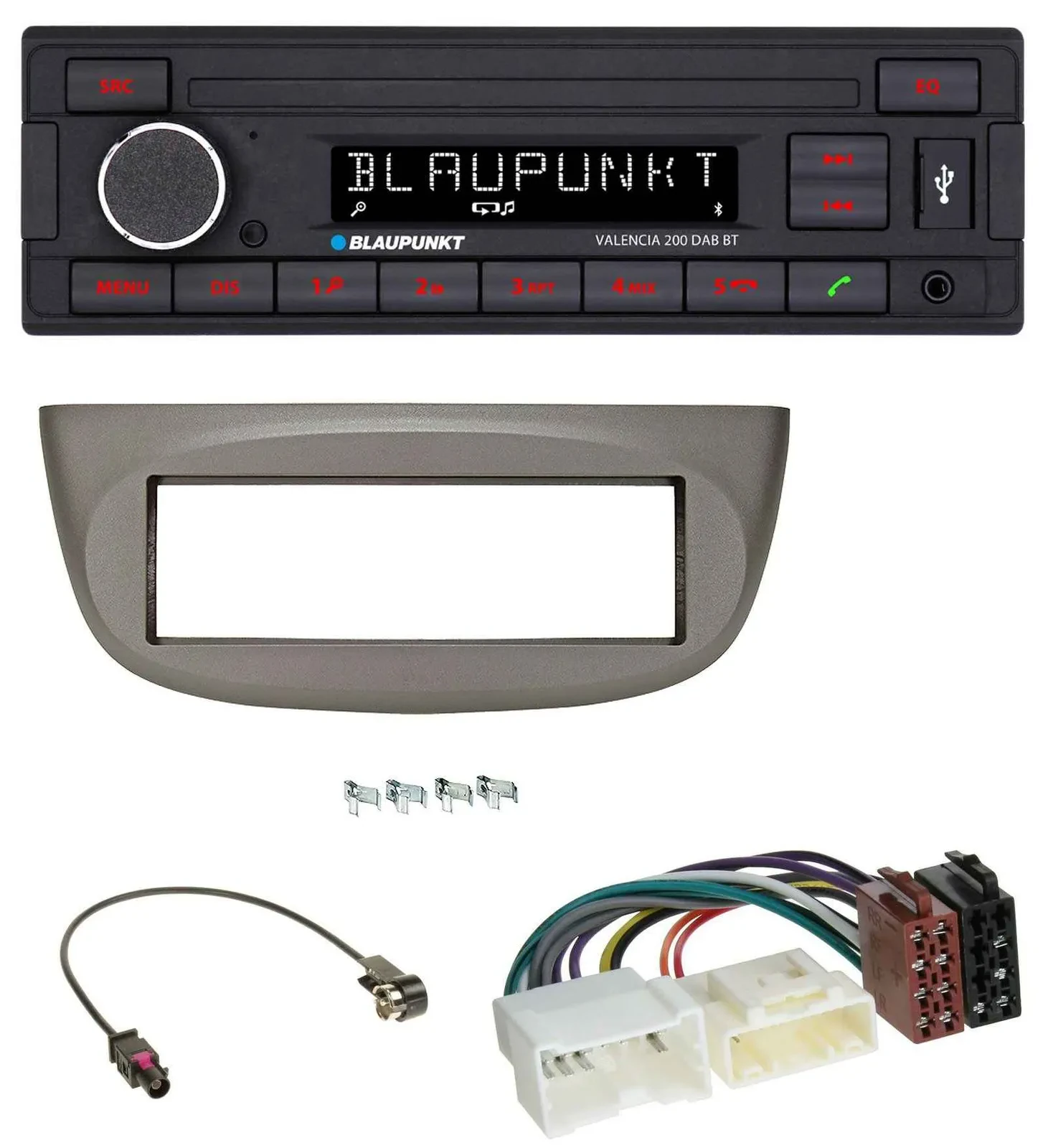 Blaupunkt DAB MP3 Bluetooth USB Autoradio für Renault Twingo ab 2012 beige-grau