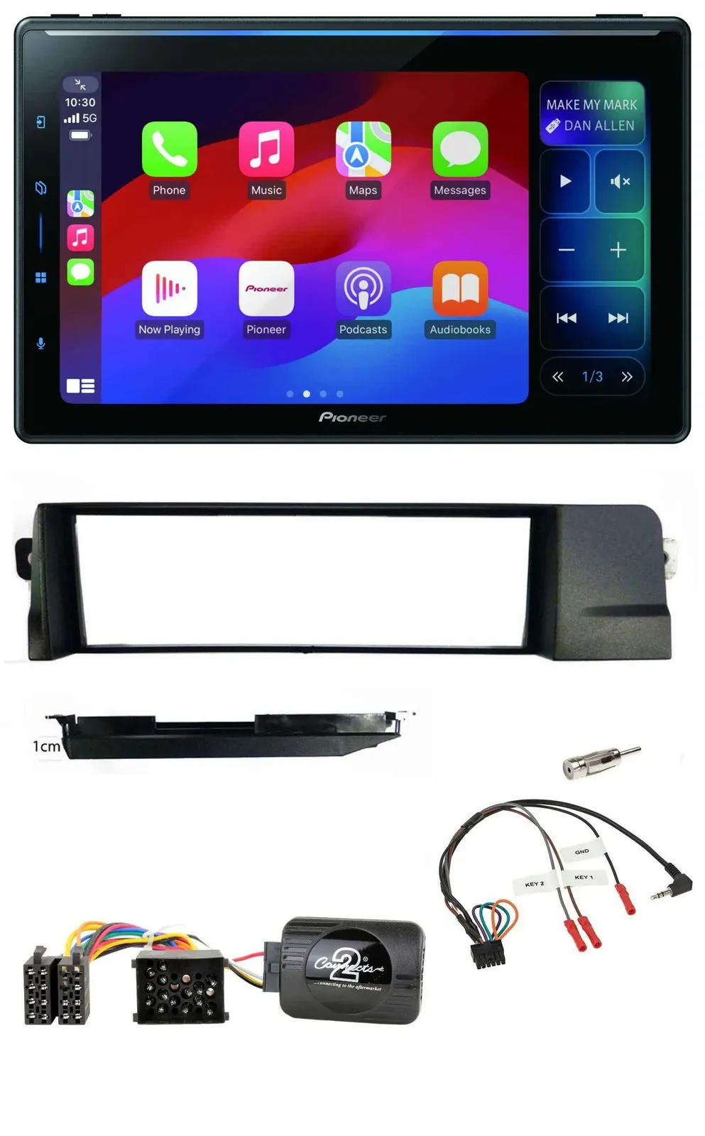 Pioneer Bluetooth DAB Lenkrad USB Autoradio für BMW 3er E46 98-07 Profi Rundpin