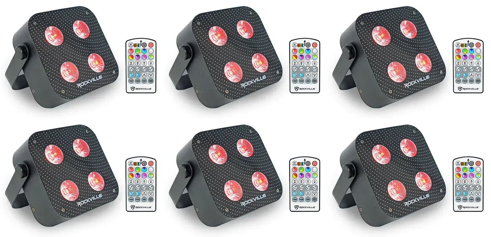 Светодиодный прибор Rockville MINI RF4 V2 Black (6 штук)