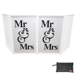 ProX XF-SMRMRS Mr & Mrs Black Wedding Party White Single DJ Facade Scrims Pair