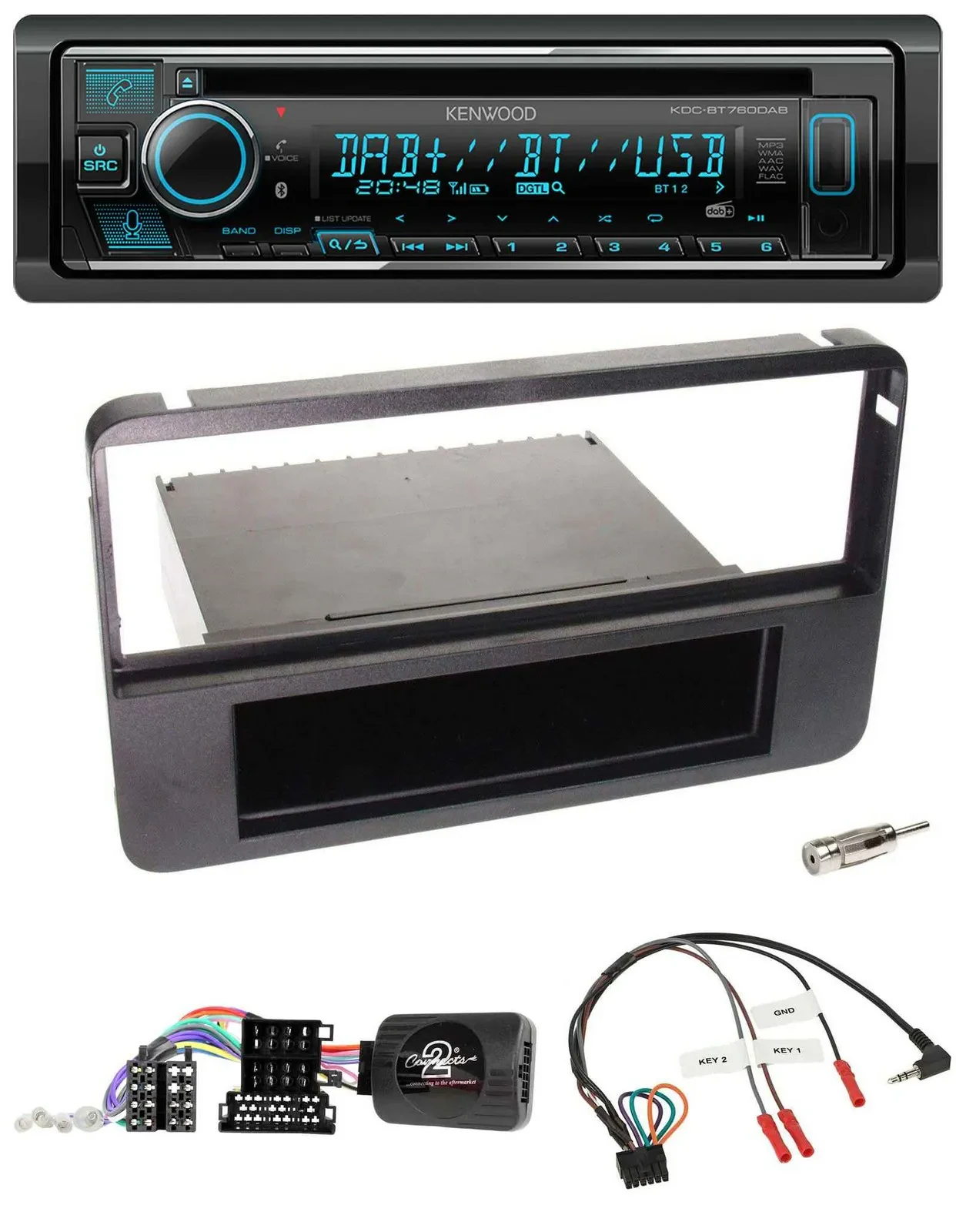 Kenwood Lenkrad Bluetooth DAB USB CD Autoradio für Alfa 159 Brera Spider