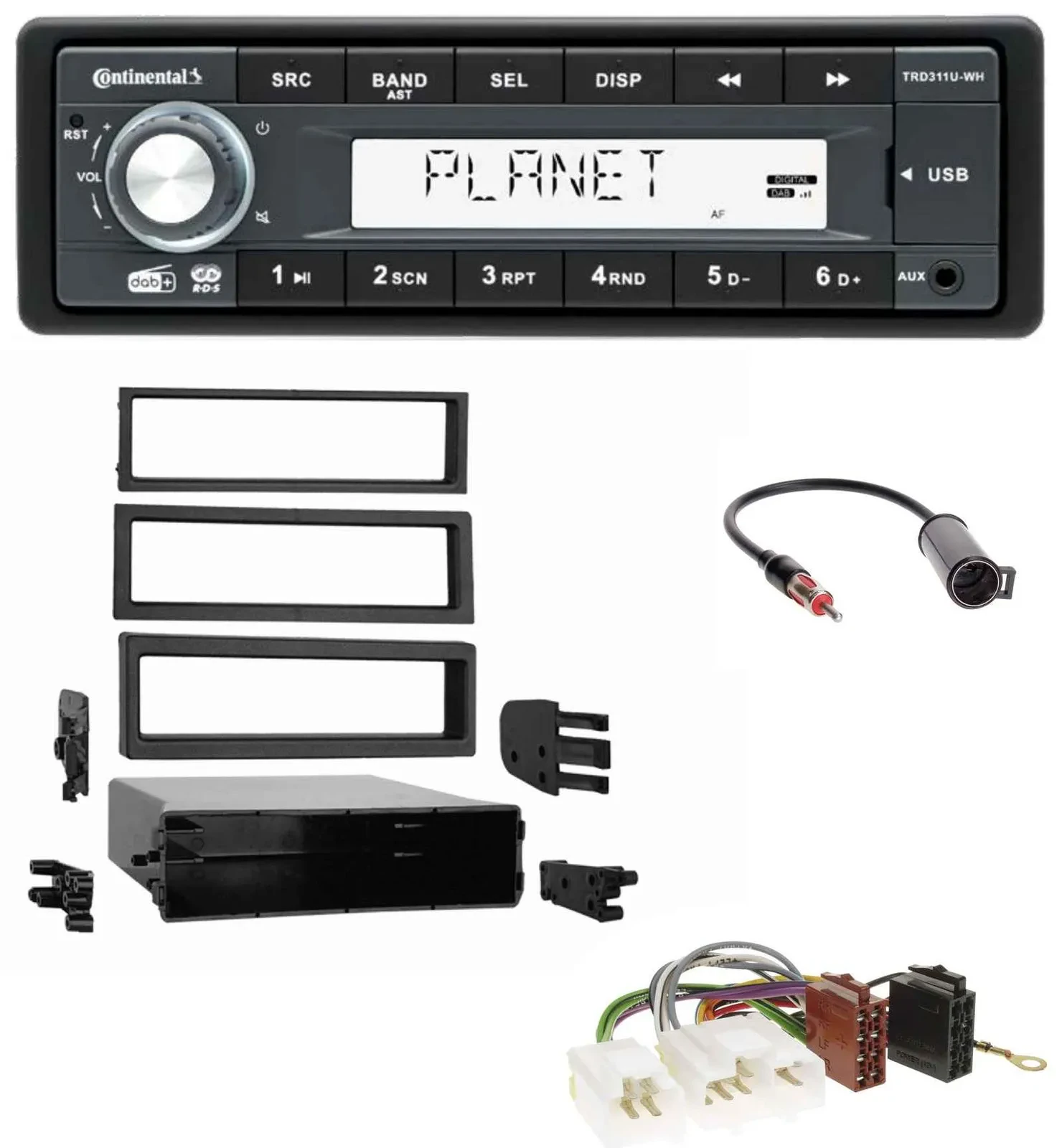 Автомагнитола для Nissan 200SX/240SX (1994–1998) Continental 1-DIN, MP3, AUX, USB, DAB