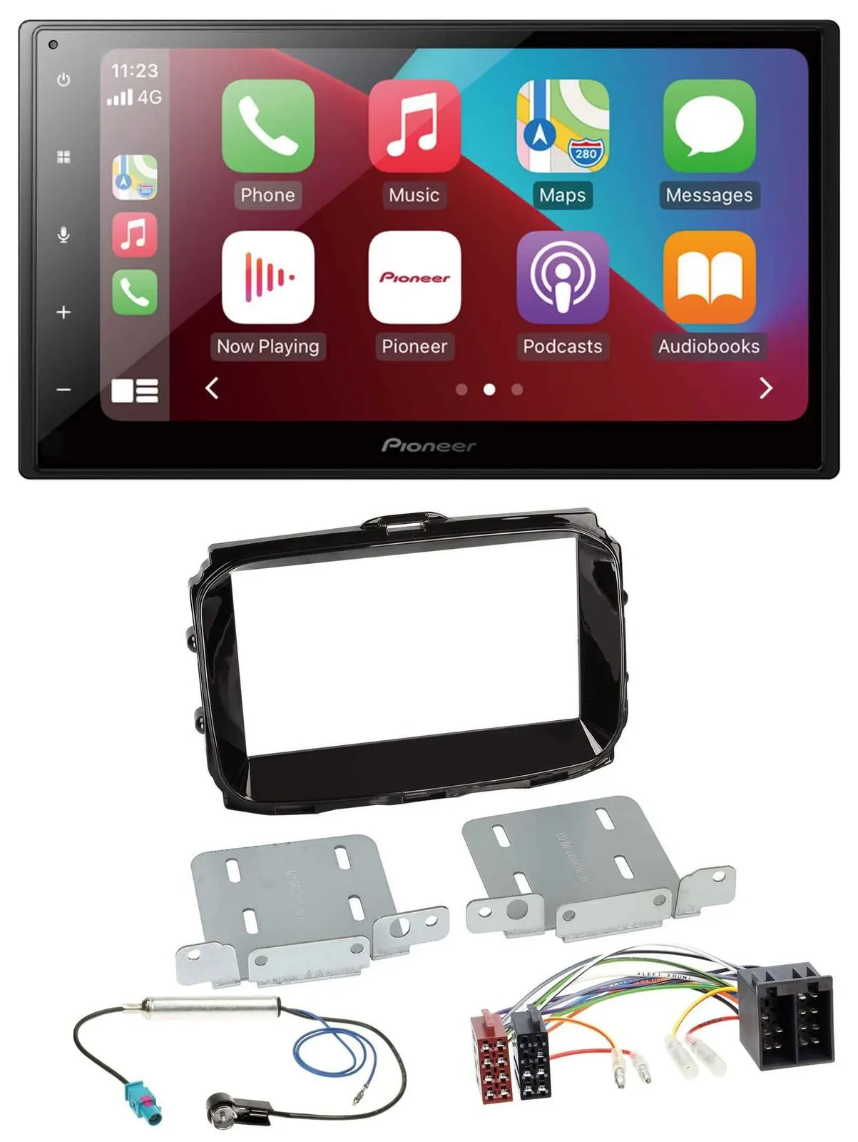 Автомагнитола Pioneer 2DIN USB MP3 DAB Bluetooth для Alfa Romeo (с 2013), ISO, черный глянец