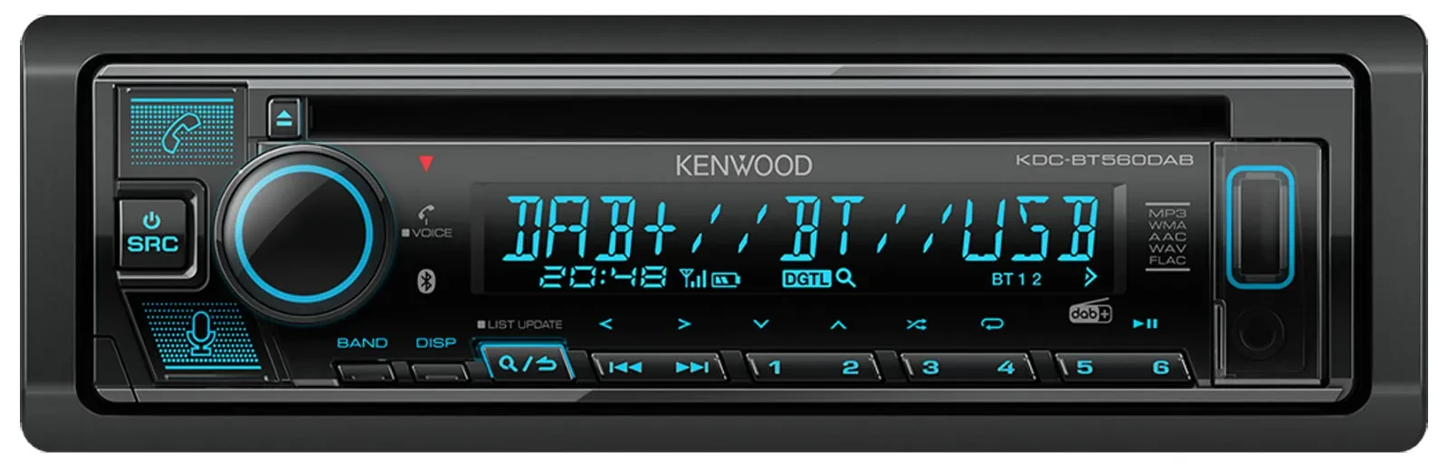 Kenwood KDC-BT560DAB CD/MP3-Autoradio DAB Bluetooth USB iPod AUX-IN