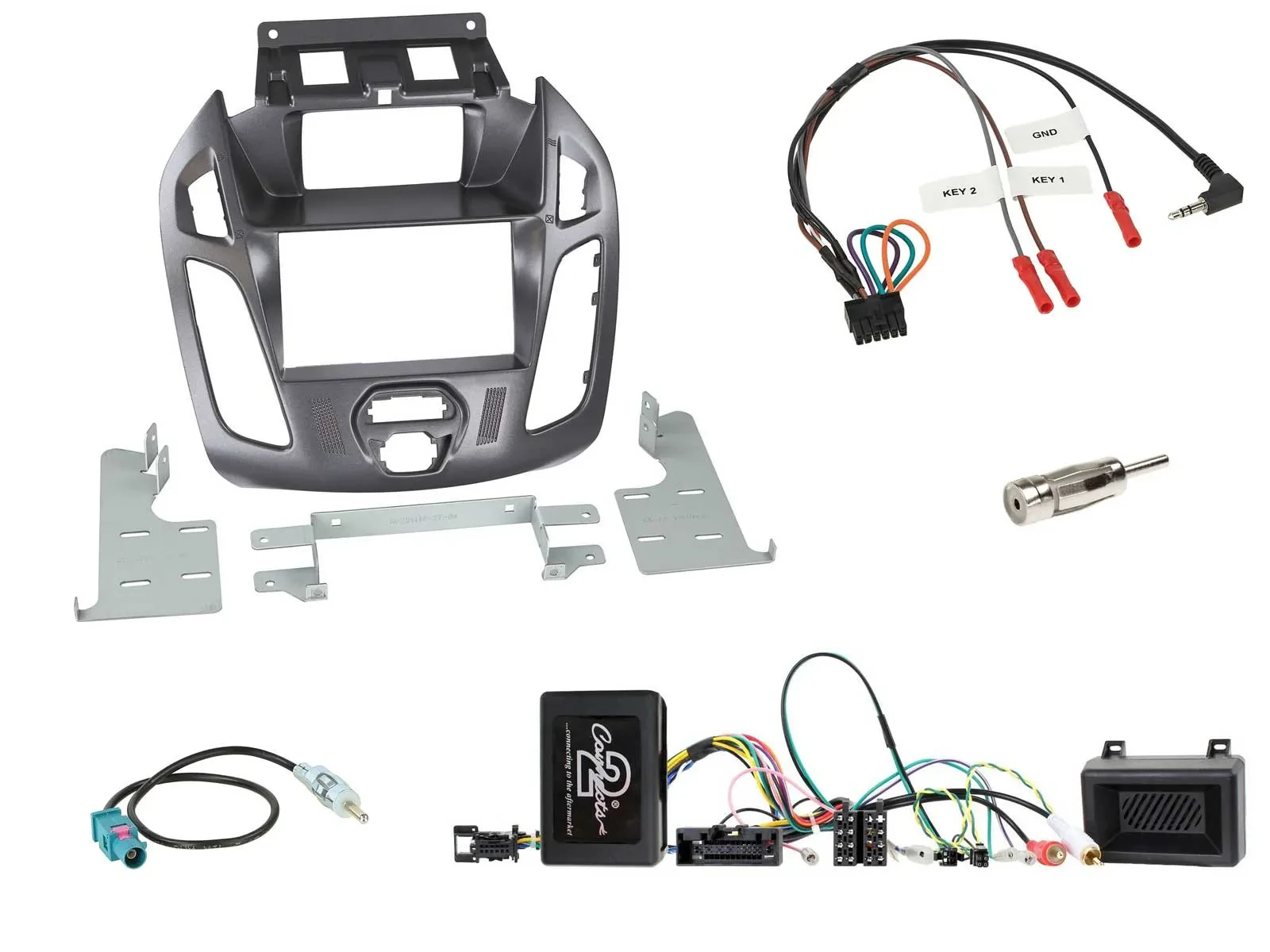Radioset Lenkradadapter Doppel DIN Autoradio für Ford Transit Connect 13-18 Disp