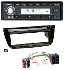 Автомагнитола Continental 1-DIN, MP3, USB, AUX, DAB для Opel Combo (с 2011) и Fiat Doblo (2012–2015)