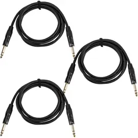 Коммутационный кабель HA 3x Platinum TRS 6' 1/4" Male-Male Interconnect Cable, Rean Gold Connectors