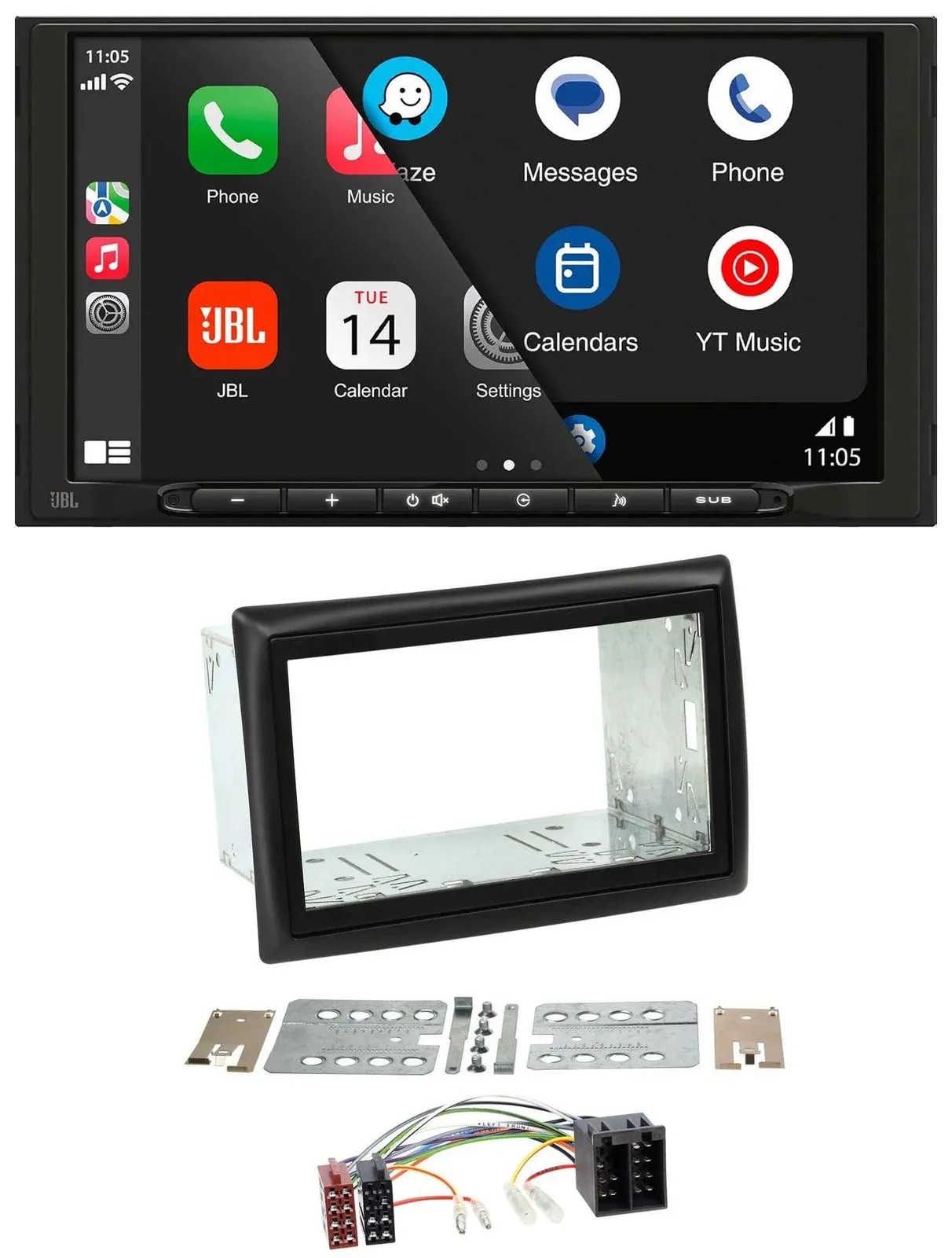 JBL USB 2DIN MP3 Bluetooth AUX Autoradio für Renault Megane 2002-2008