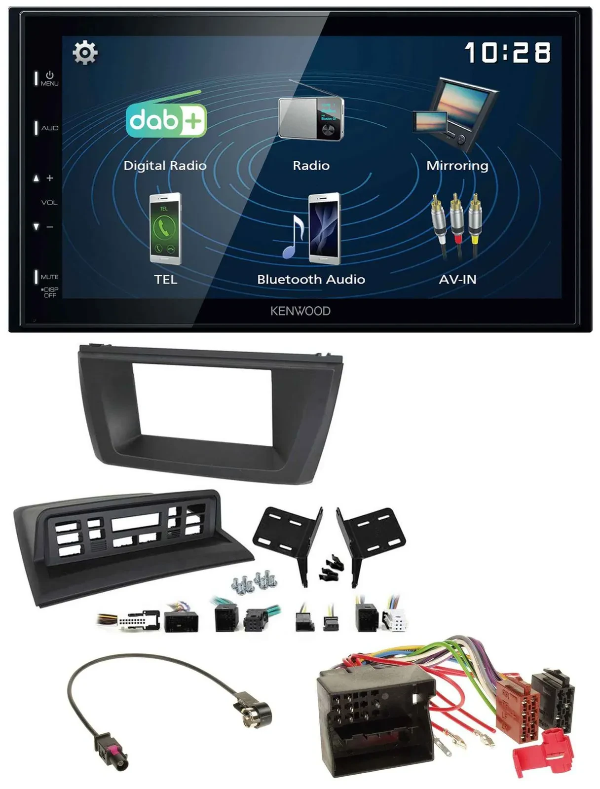 Kenwood 2DIN Bluetooth MP3 USB DAB Autoradio für BMW X3 E83 2004-2010 mittig