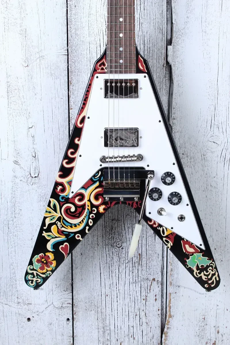 Epiphone Jimi Hendrix Love Drops Flying V Electric Guitar with Hardshell Case
