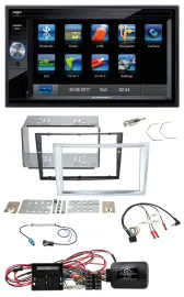 Blaupunkt Lenkrad USB Bluetooth TMC 2DIN Navigation für Opel Corsa D matt-chrom