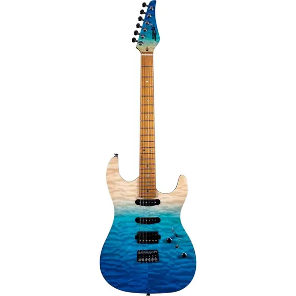 Электрогитара JET Guitars JS-1000 Superstrat Quilted Transparent Blue