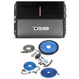 DS18 ION1600.4D Class D ION Series 4 Channel Car Amplifier with Amp Kit