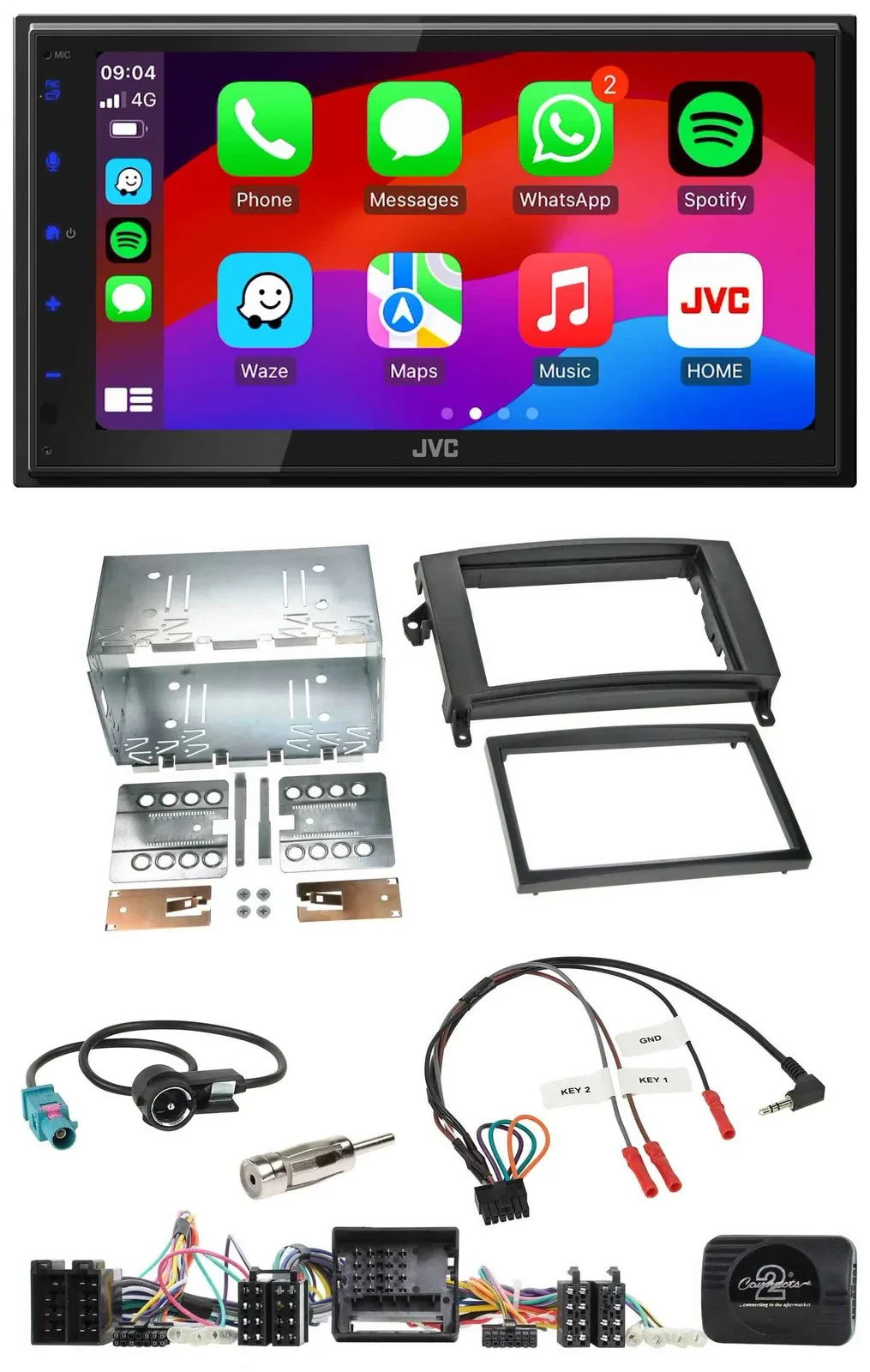 JVC Bluetooth 2DIN Lenkrad DAB USB Autoradio für Mercedes Vito Viano W639 Audio