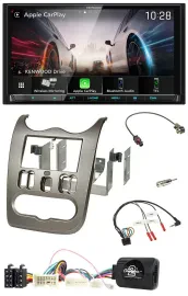 Kenwood Lenkrad 2DIN USB DAB Bluetooth Autoradio für Dacia ab 2012 dunkelsilber