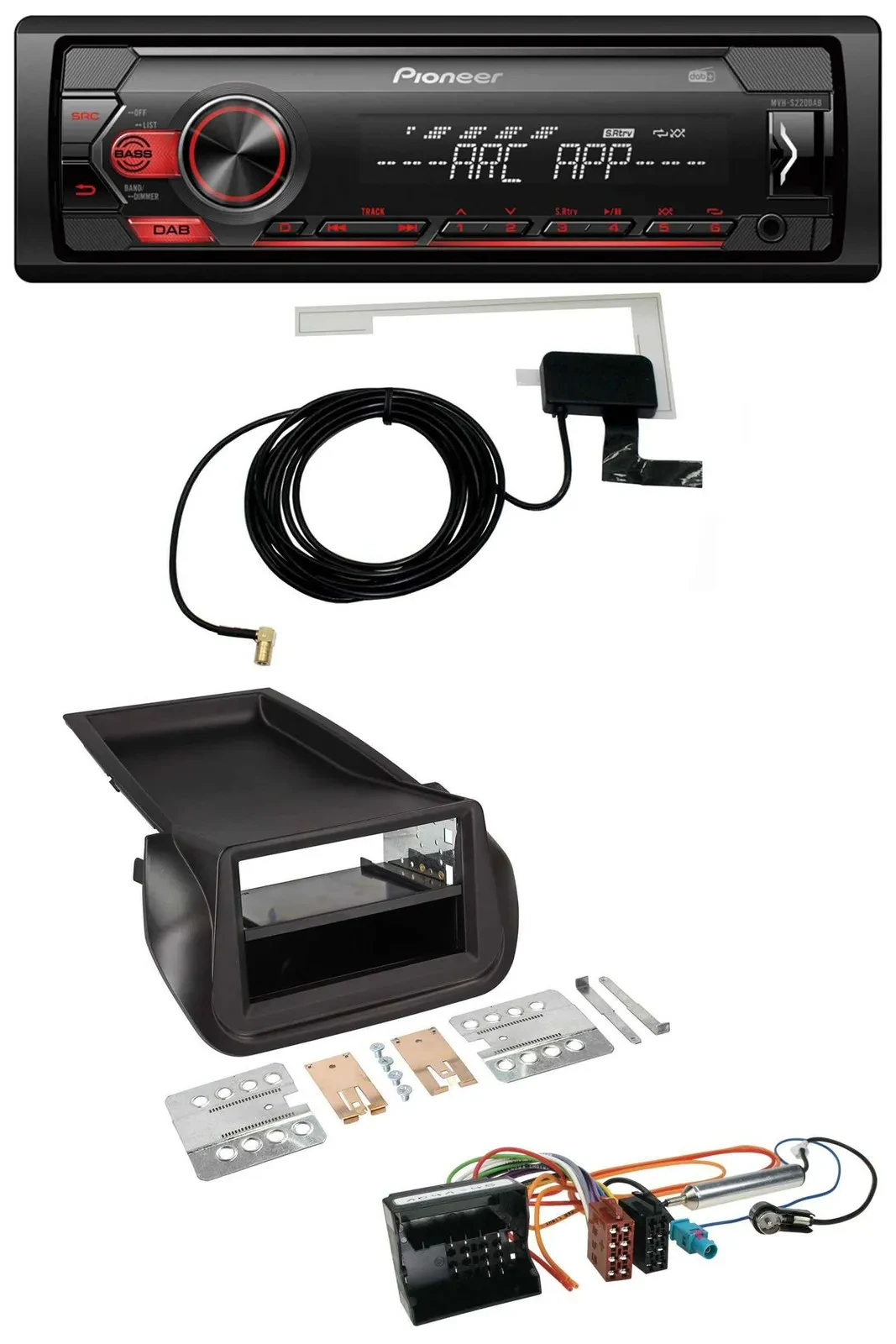 Pioneer 1DIN USB DAB MP3 AUX Autoradio für Citroen Nemo Peugeot Bipper ab 2008