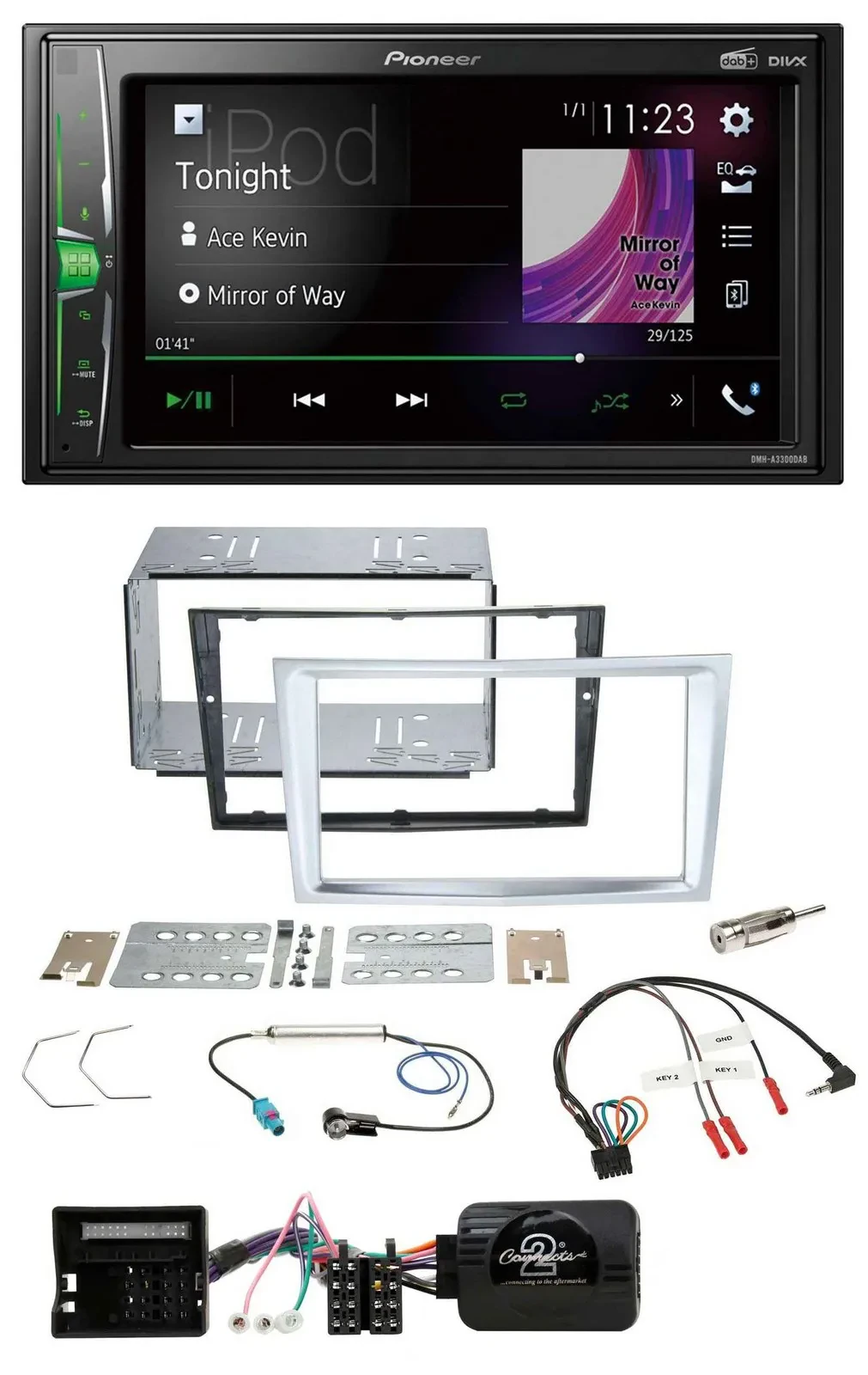 Автомагнитола Pioneer 2DIN, DAB, USB, Bluetooth, для Opel Zafira/Astra H/Corsa D, поддержка кнопок на руле