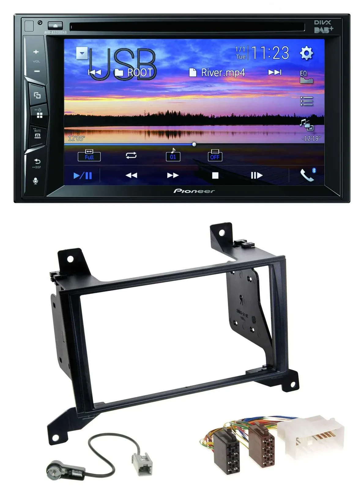 Автомагнитола для Hyundai Santa Fe (CM, 2009–2012) Pioneer 2DIN, Bluetooth, USB, DVD, DAB, MP3