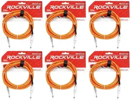 Инструментальный кабель Rockville RCGT10O Orange 3.05 м (6 штук)