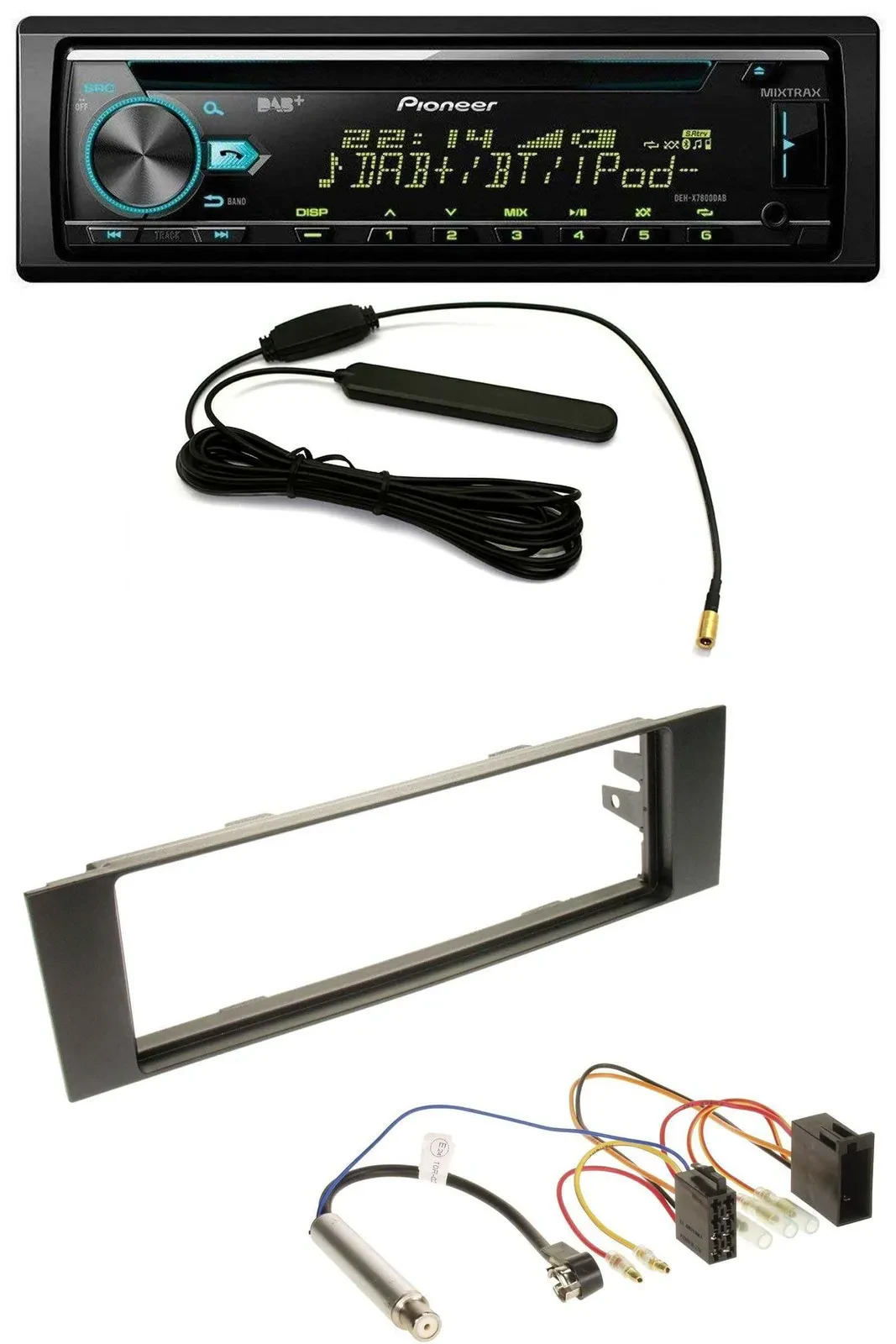 Pioneer CD MP3 AUX DAB USB Autoradio für Audi A3 (8P, 03-06) - ISO