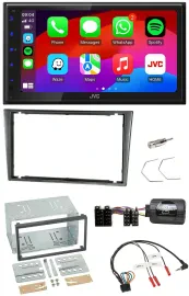 JVC Bluetooth USB Lenkrad 2DIN DAB Autoradio für Opel Corsa C 2000-2004 aluminiu