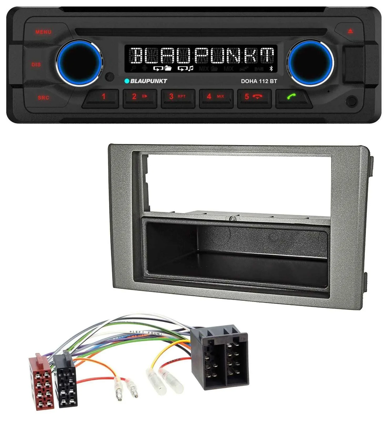 Blaupunkt AUX MP3 CD Bluetooth USB Autoradio für Iveco Daily (06-14) dunkelgrau