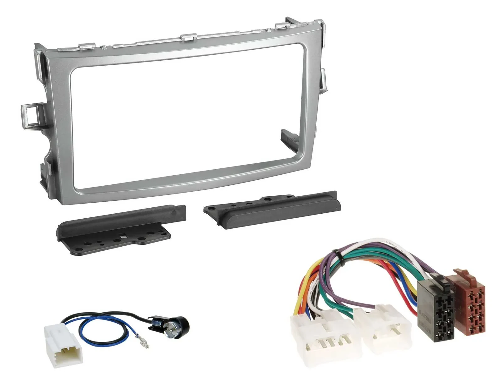 Radioeinbauset Doppel DIN Autoradio für Toyota Verso 2009-2018 silber