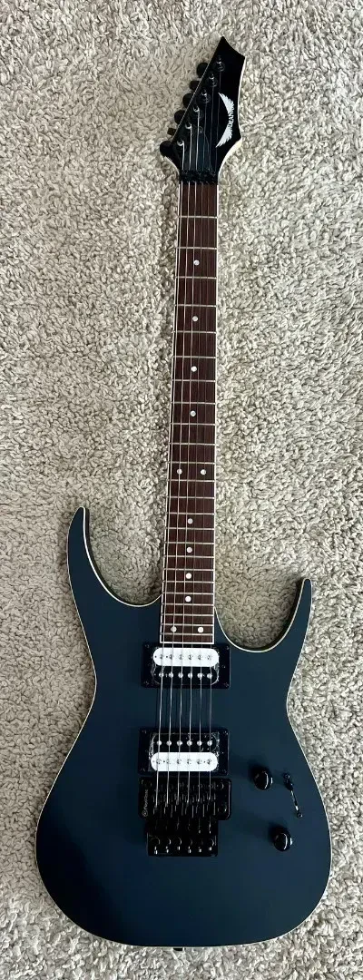 Dean Guitars 6 String Exile Floyd Electric Guitar, Black Satin, # EXILE F FL BKS