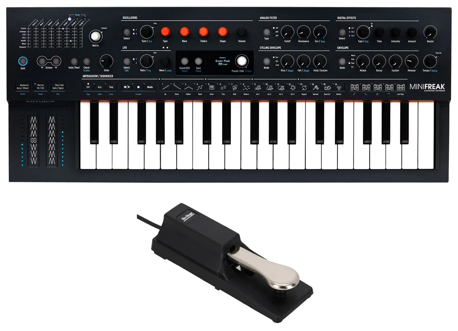 Arturia Minifreak 37-Key Algorithmic Synthesizer Polyphonic Synth+Sustain Pedal