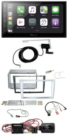 Автомагнитола Pioneer 2DIN, USB, Bluetooth, DAB, для Opel Corsa D (с 2009 г.), матовый хром