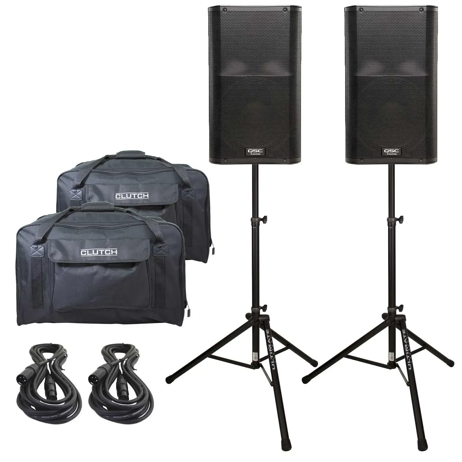 Активная акустическая система для PA/DJ QSC K12.2 K2 Series 12", 2000W (набор, пара) со стойками TS-80 и сумками