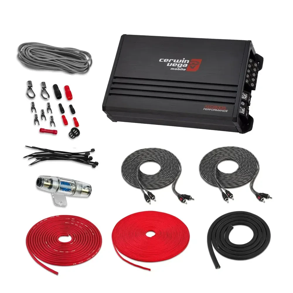 Усилитель мощности для автомобиля Cerwin-Vega XED8005D 5-канальный 500W (набор) с комплектом проводки Belva 8 Gauge