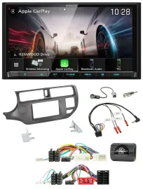 Kenwood Lenkrad 2DIN USB DAB Bluetooth Autoradio für Kia Rio 11-15 UB anthrazit