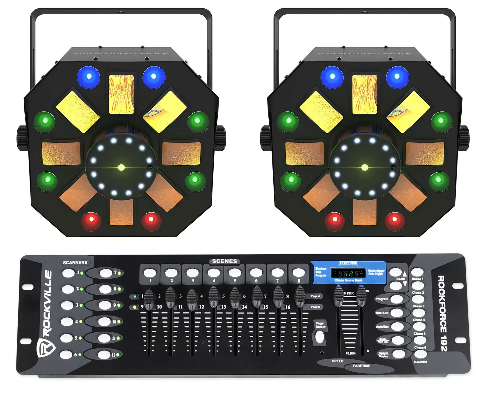 Светодиодный прибор Chauvet DJ Swarm Wash FX ILS RGBAW+UV LED DMX с DMX-пультом (пара)