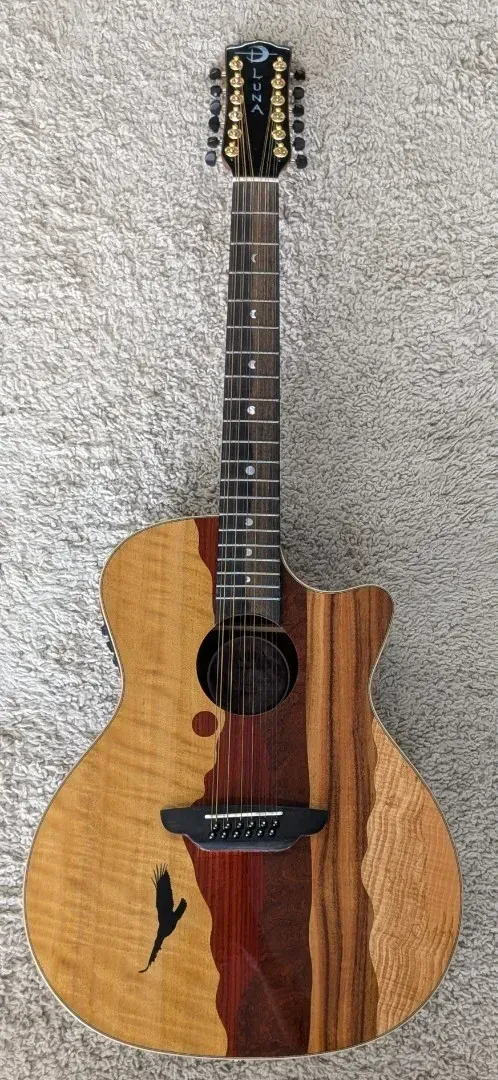 Luna Vista Eagle 12 String  Tropical Wood Acoustic Electric Guitar w/Hard Case