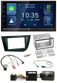 JVC DAB Bluetooth Lenkrad USB 2DIN Autoradio für Seat Leon 2005-2009 schwarz