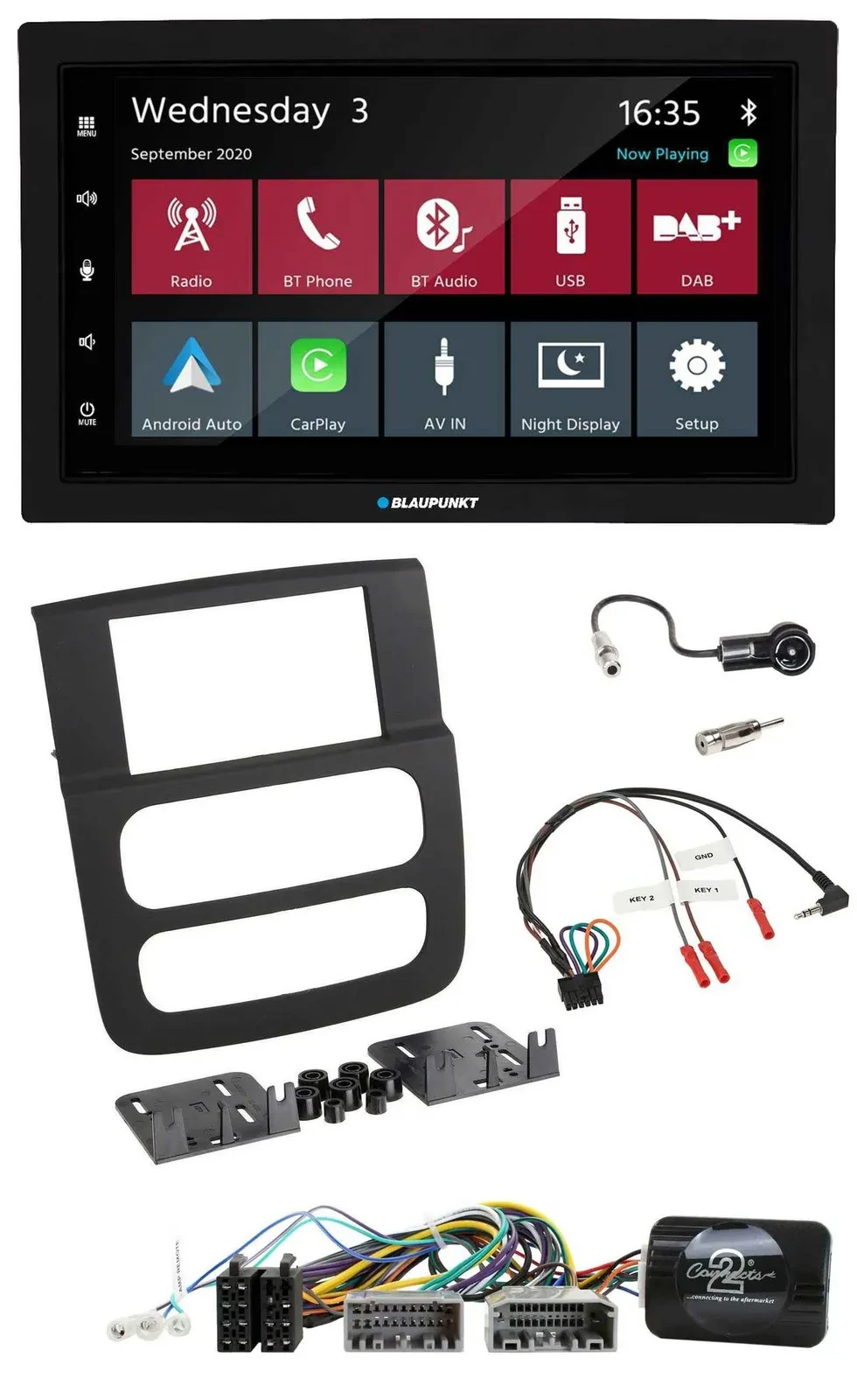Blaupunkt 2DIN Lenkrad USB Bluetooth DAB Autoradio für Dodge RAM 2002-2006